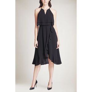 KENSIE DRESSES Womens Hi-Lo Midi Dress Black Sleeveless Cocktail Juniors 4